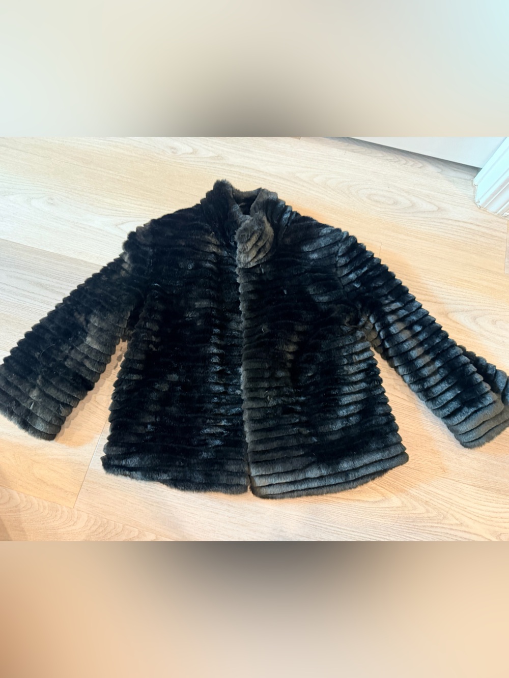 Express Black Faux Fur Pea Coat